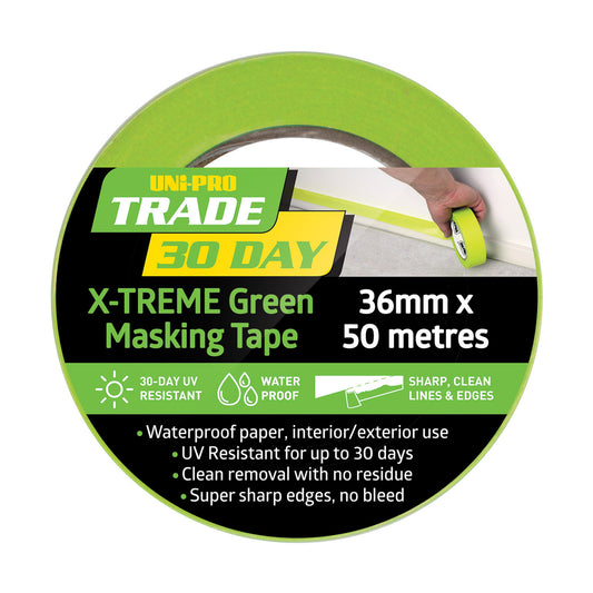 UNi-PRO Trade 30 Day X-TREME Green Masking Tape Range